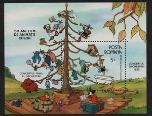 RUMANÍA Bloque 225 Walt Disney 50 Años Dibujos Animados en Color (1986) ** MNH - Imagen 1 de 1