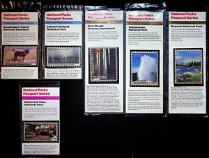 Lote de 6 estampillas serie pasaportes parques nacionales 1986-1991 monumentos cueva costa - Imagen 1 de 2