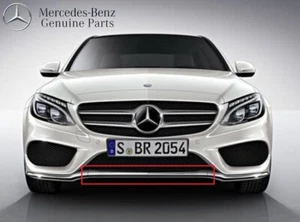 Genuino Mercedes W205 Clase C Inferior Cromado Cubierta Parachoques Frontal AMG Línea Centro - Imagen 1 de 2