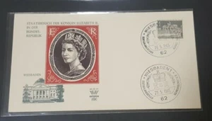 1965 queen elizabeth ll germany cover special postmark or chop WIESBADEN 1 - Picture 1 of 2