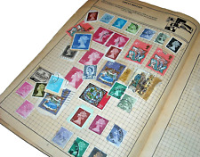 Collection of various Great Britain Stamps. A page from an old Stamp Album.