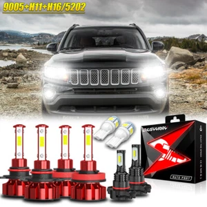 For Jeep Compass 2011-2013 Combo 6x LED Front Headlight High/Low Fog Light Bulbs - Picture 1 of 12