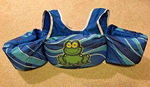 Body Glove Paddle Pals Buoyant Swimmer Aid 30 - 50 lb Kids Child Blue Frog Print - Picture 1 of 12