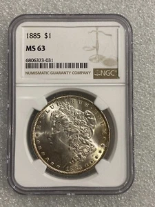 1885 Morgan Silver Dollar NGC MS63 ~ Amazing Golden Tones ~ UNDERGRADED ~ (031) - Picture 1 of 2