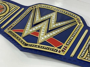 Universal Blue Championship Wrestling Title Belt, WWE Adult Replica 2MM Brass - Picture 1 of 1
