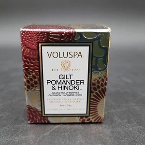 New Voluspa Gilt Pomander & Hinoki Gilded Holly Berries Coconut Wax Blend 1oz - Picture 1 of 2
