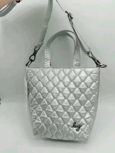 NWT Lug Tip Toe Crossbody Bag Purse Metallic Silver RFID $50 Retail - Picture 1 of 21