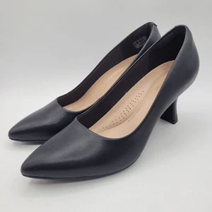 Clarks Kataleyna Gem Leather Heels Women's Sz 10 Business Formal Sensible Black - Bild 1 von 16