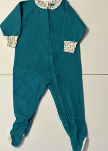 Small Steps Vintage 2T Teal Blue ABC Zip Up Sleeper - Picture 1 of 13