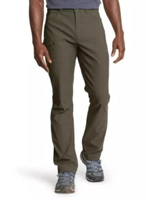 NWT Eddie Bauer Rainier Pants Men's 32x32 Regular Green UPF 50 Athletic Fit - Picture 1 of 2