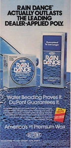 1981 Vintage Print Ad DuPont Rain Dance Actually Outlasts Paste Car Wax Water - Picture 1 of 2