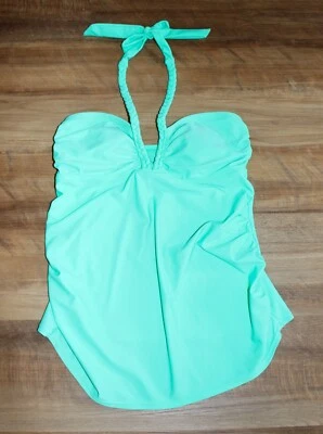 Liz Lange TALLA PEQUEÑA Aqua Turquesa Maternidad Traje Halter Top Tankini Top Foto 1 de 4