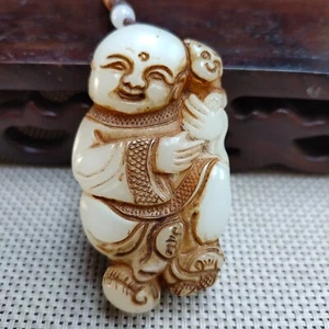 Chinese jade Antique hand-carved pendant Ancient nice jade child statue3154 - Picture 1 of 7
