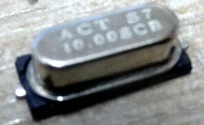 strip of 20 x 10mhz Mhz crystal  HC-49SM SMD PO1000IOEDAFC-PF ACT S7 10.00SCB - Image 1 of 4