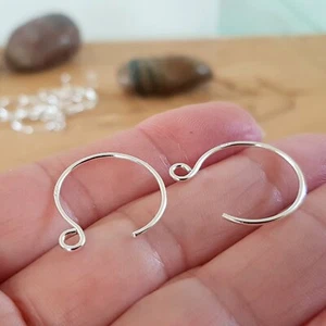 Fine Silver 999 Ear Wire Hooks 1 Pair Circle 2 cm | Jewellery Making Supply - Picture 1 of 7