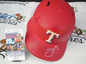 Willie Calhoun signed GAME USED Texas Rangers full size batting helmet JSA COA - Picture 1 of 8
