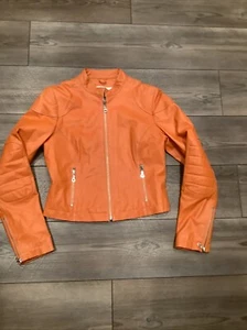 Women's Wilsons Maxima Genuine Leather Cafe Racer Motorcycle Jacket S - Picture 1 of 5