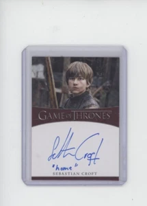 GAME OF THRONES IRON AUTO AUTOGRAPH INSCRIPTION SEBASTIAN CROFT YOUNG NED STARK - Picture 1 of 1