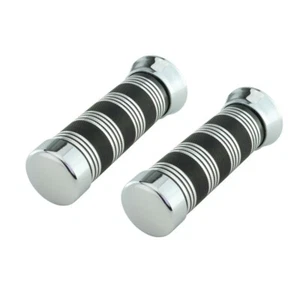 Custom Bicycle Grips CROSS LINE Chrome/Black Cruiser Bikes - Picture 1 of 1
