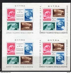 Argentina 1939 Unsevered blocks of 4 sheets UPU Exposition MNH 16891 - Picture 1 of 4
