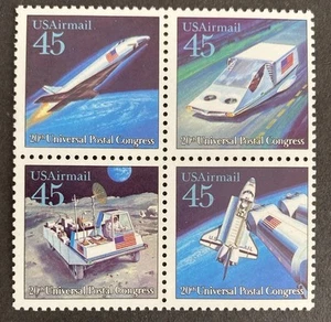 US #C122 - 25 (C125a) 1989 45c Future Mail Transportation Block Of 4 MNH - Picture 1 of 1