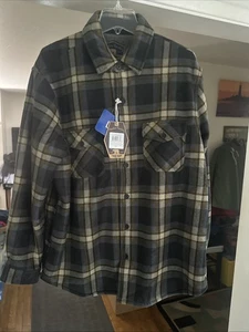 Freedom Foundry Fleece Flannel Shirt, Soft, Brown Plaid, Men's Large, NEW - Picture 1 of 6