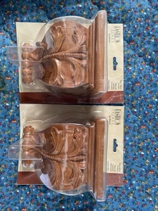 Kirsch Decorative Sconce  Curtain Holder Light Cherry Faux Wood Resin Lot 2 - Picture 1 of 13