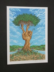 EMEK - MINI IMPRESIÓN "ÁRBOL DE LA PAZ" - EDICIÓN A PRUEBA DE ARTISTA - FIRMADO POR EMEK - 8 X 10 - Imagen 1 de 3