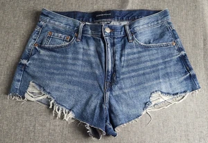 Pantalones cortos de mezclilla desgastados Aeropostale vintage tiro alto 2,5 talla 10 - Imagen 1 de 9