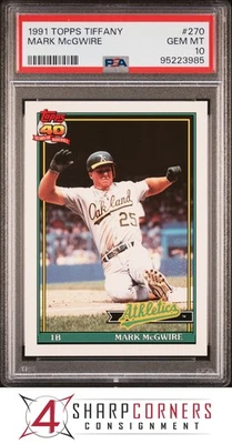 Topps Tiffany #270 Mark McGWIRE 1991 Athletics PSA 10 Foto 1 de 3