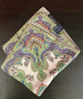 ETRO Milano Italy - Multicolor Paisley - SILK Pocket Square NEW - MSRP $195 - Image 1 of 3