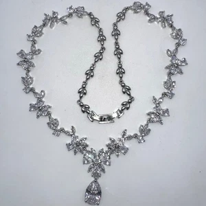 Collar Gota Formal Circonita Cúbica Circonita Transparente Chapado en Rodio Tono Plata - Imagen 1 de 8