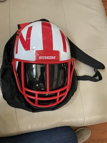 Nebraska Cornhuskers -NCAA Backpack With 3D Replica Helmet Attached , 18” X 13” Cover