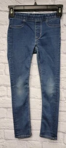 GIRLS 7 8 SUPER SKINNY FIT ELASTIC WAIST PULL ON DISTRESSED STRETCH JEGGINGS - Picture 1 of 24