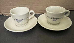 Set of 2 Vintage LaVazza Dek Decaf Espresso Demitasse Porcelain Cups/Saucers 2oz - Picture 1 of 3