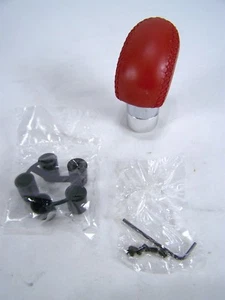 APC Shift Knob Red Genuine Leather 60.4024 Universal Upgrade Aluminum Fits Most - Picture 1 of 9