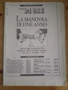 Il Sole 24 Ore Documenti anno 1988 La Manovra di Fine Anno /2 - Picture 1 of 1