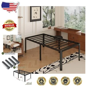 22-Inch Heavy-Duty Metal Twin Bed Frame with Rounded Safety Legs - Easy Assembly - Picture 1 of 11