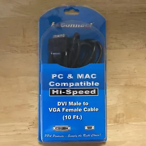 PC & MAC Compatible Hi-speed DVI Male To VGA Female Cable (10 Ft.) NEW - Picture 1 of 3