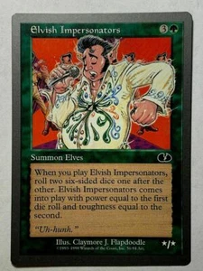 ELVISH IMPERSONATORS Unglued 1998 Magic The Gathering MTG Common Green HP - Picture 1 of 2
