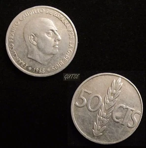 Gutse FRANCO-1449, 50 Centimes 1966 19-68, Erreur (10a), Rev.Tourné 30º - Picture 1 of 1