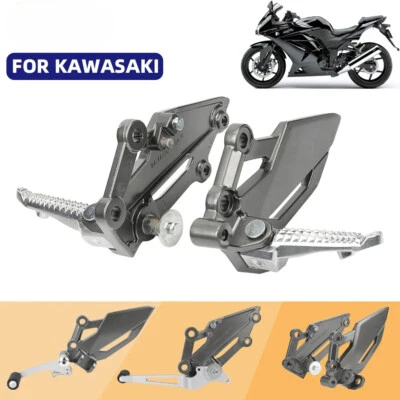 Motorcycle Front Footrest Foot Pedal For KAWASAKI NINJA 250R 300 Z250 Z300 Foto 1 de 4