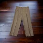 Zanella Bennett Italian Golden Brown Wool Pleated Cuffed Suit Pants Sz 36x27.5