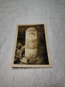 1940 WWII German Photo Caricature Adolf on Post France Agfa-Brovida Writing - Picture 1 of 3