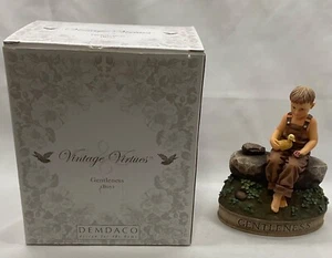 Vintage Virtues “Gentleness” Boy With Duck Demdaco Figurine Kathy Killip - Picture 1 of 6