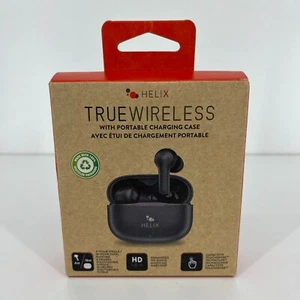 Helix True Wireless Earbuds With Portable Charging Case Black V1-1123 NEW Sealed - Picture 1 of 6