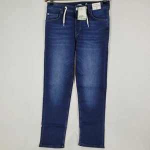 NWT H&M Girls Relaxed Fit Adjustable Waist Tapered Leg Jeans Blue Sz 18 (13-14Y) - Picture 1 of 8