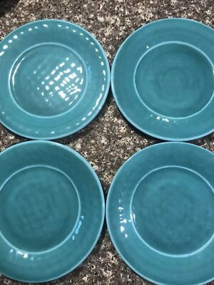 SOUTHERN LIVING  MELAMINE Plates Turquoise Solid set of 4 - Image 1 of 3