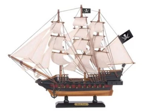 Wooden Caribbean Pirate White Sails Limited Model Pirate Ship 15" - Picture 1 of 10