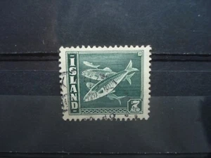 Very Good Quality Used Stamp Iceland 7aur Green 1939 Atlantic Herring - Picture 1 of 2